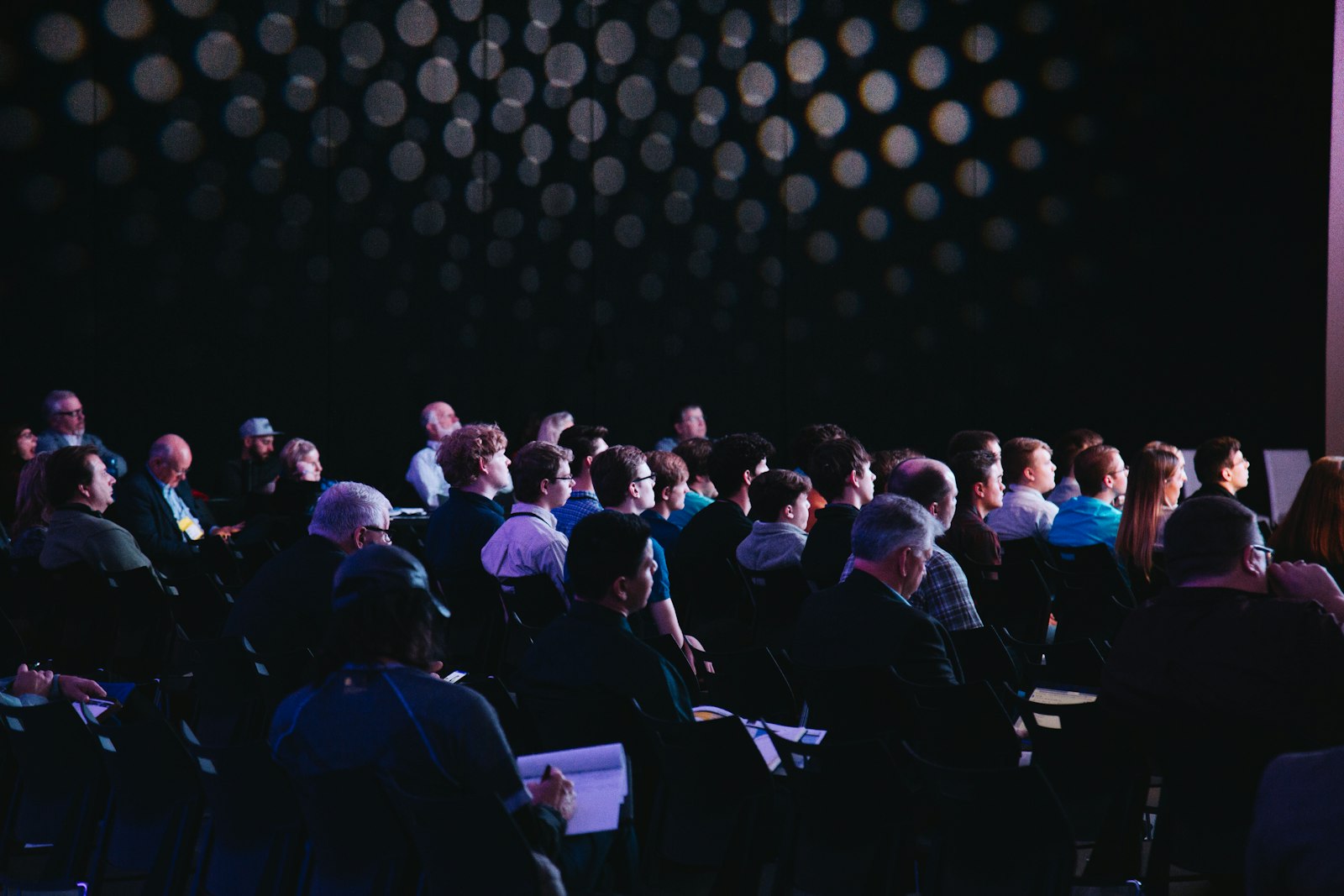 A hall with an audience during a gathering
