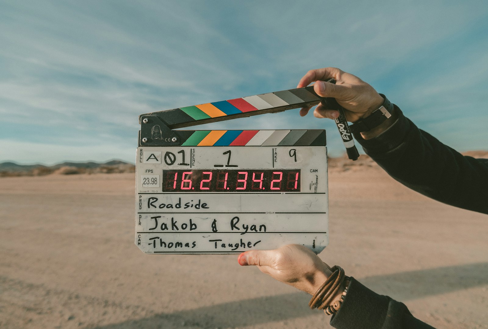 A film camera on a set